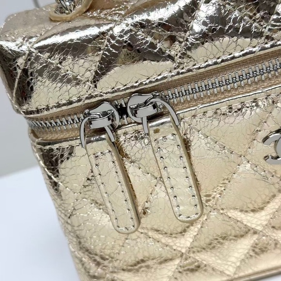 CHANEL Metallic Gold Quilted Mini Bag - Picture 2 of 9
